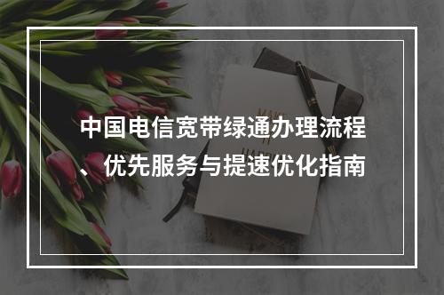 中国电信宽带绿通办理流程、优先服务与提速优化指南