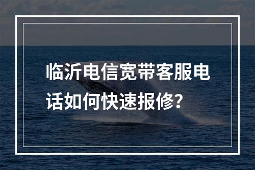 临沂电信宽带客服电话如何快速报修？