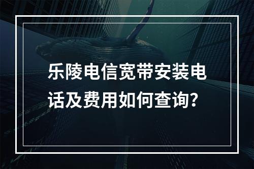 乐陵电信宽带安装电话及费用如何查询？