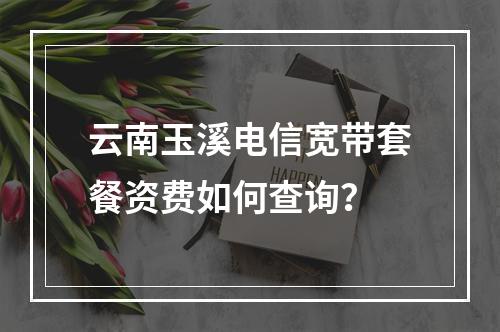云南玉溪电信宽带套餐资费如何查询？