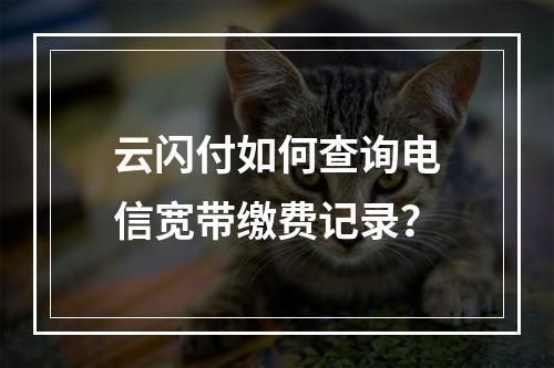 云闪付如何查询电信宽带缴费记录？