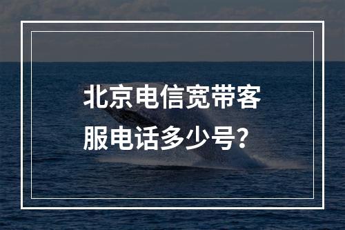 北京电信宽带客服电话多少号？