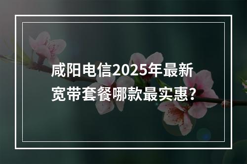 咸阳电信2025年最新宽带套餐哪款最实惠？