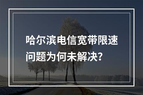哈尔滨电信宽带限速问题为何未解决？