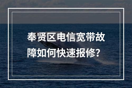 奉贤区电信宽带故障如何快速报修？