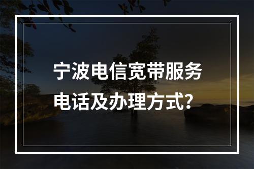 宁波电信宽带服务电话及办理方式？