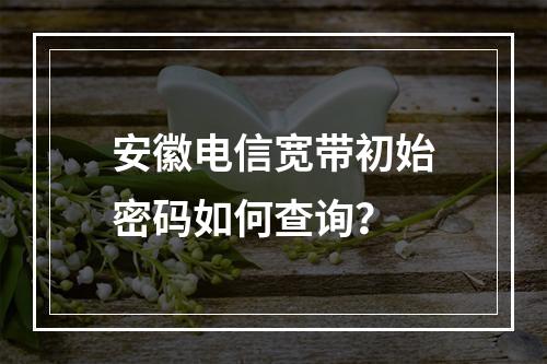 安徽电信宽带初始密码如何查询？