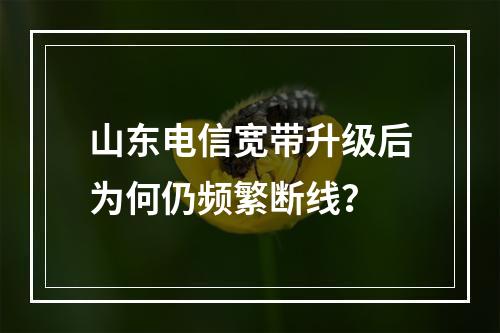 山东电信宽带升级后为何仍频繁断线？