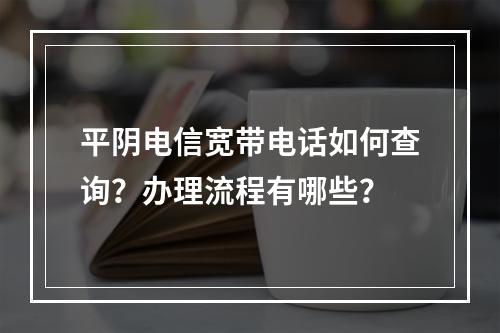 平阴电信宽带电话如何查询？办理流程有哪些？