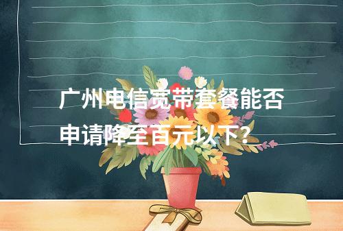 广州电信宽带套餐能否申请降至百元以下？