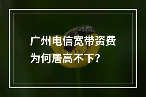 广州电信宽带资费为何居高不下？