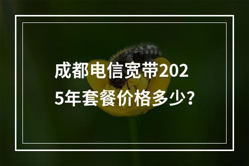 成都电信宽带2025年套餐价格多少？