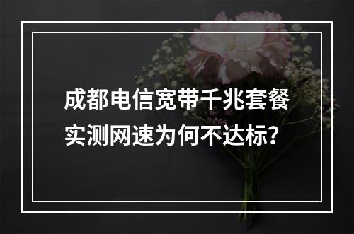 成都电信宽带千兆套餐实测网速为何不达标？