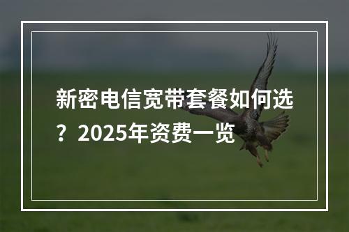新密电信宽带套餐如何选？2025年资费一览