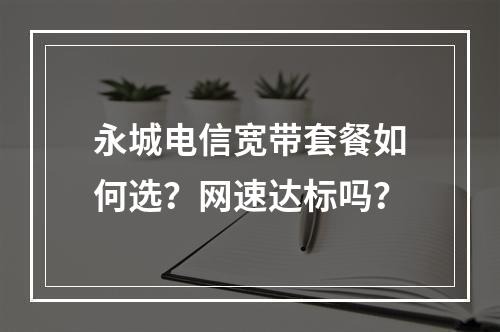 永城电信宽带套餐如何选？网速达标吗？