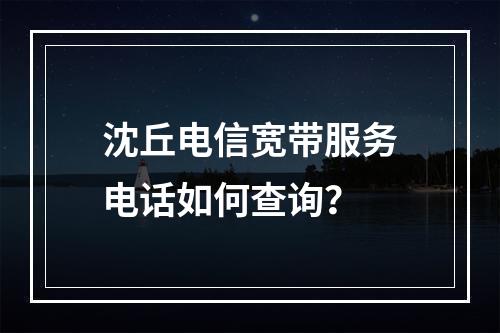 沈丘电信宽带服务电话如何查询？
