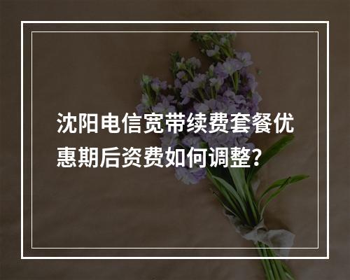 沈阳电信宽带续费套餐优惠期后资费如何调整？