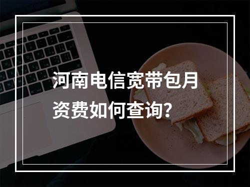 河南电信宽带包月资费如何查询？