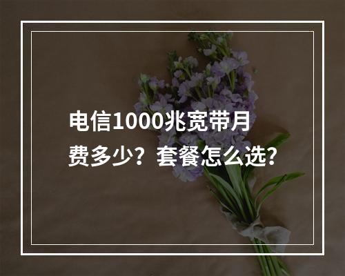 电信1000兆宽带月费多少？套餐怎么选？