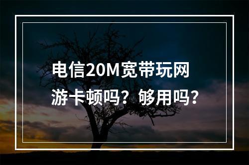 电信20M宽带玩网游卡顿吗？够用吗？