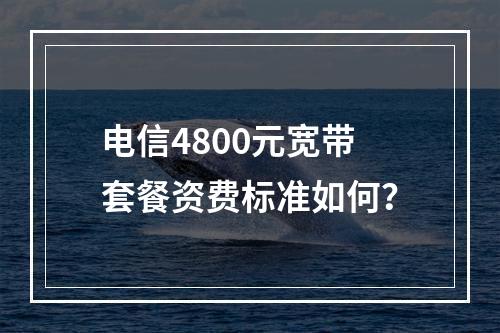 电信4800元宽带套餐资费标准如何？
