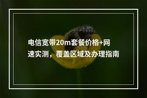 电信宽带20m套餐价格+网速实测，覆盖区域及办理指南