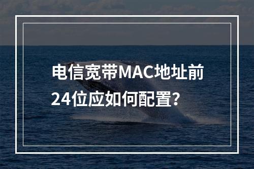 电信宽带MAC地址前24位应如何配置？
