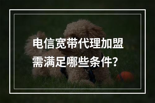 电信宽带代理加盟需满足哪些条件？