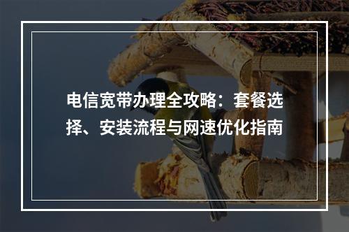 电信宽带办理全攻略：套餐选择、安装流程与网速优化指南