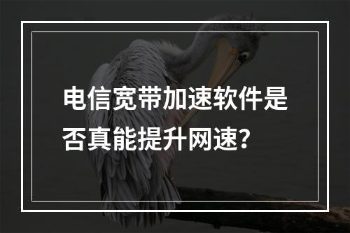 电信宽带加速软件是否真能提升网速？