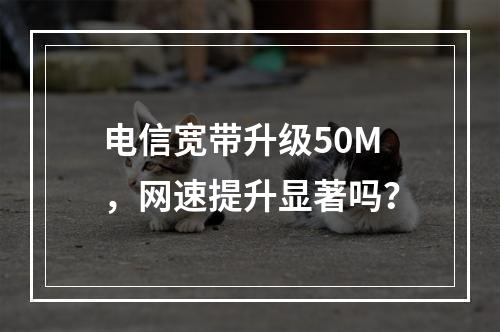 电信宽带升级50M，网速提升显著吗？