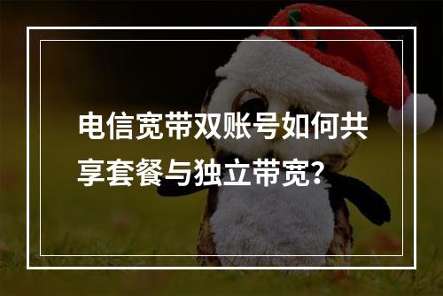 电信宽带双账号如何共享套餐与独立带宽？