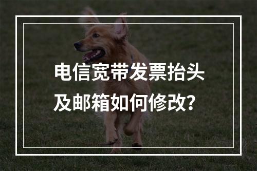 电信宽带发票抬头及邮箱如何修改？