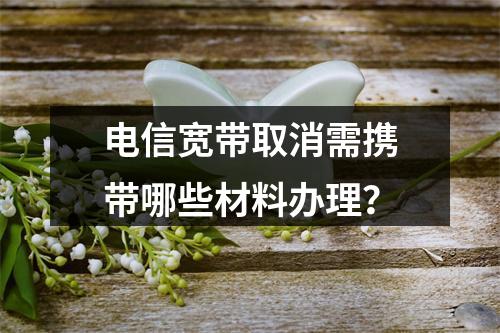 电信宽带取消需携带哪些材料办理？