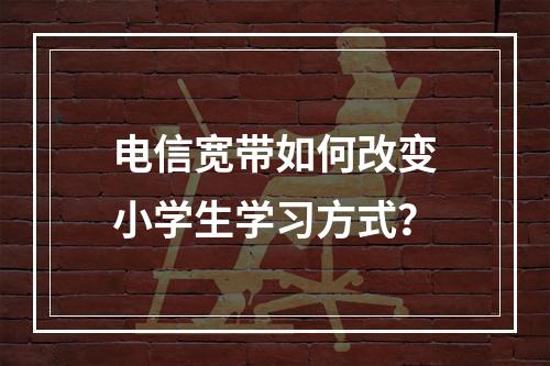 电信宽带如何改变小学生学习方式？