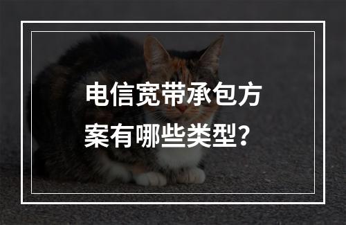 电信宽带承包方案有哪些类型？
