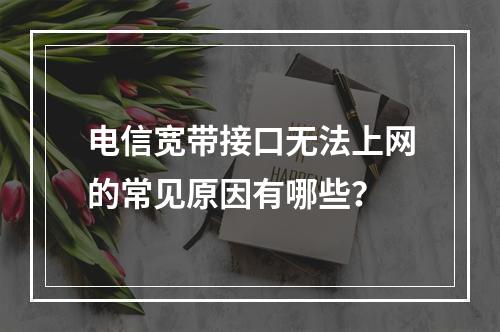电信宽带接口无法上网的常见原因有哪些？