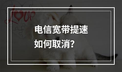 电信宽带提速如何取消？