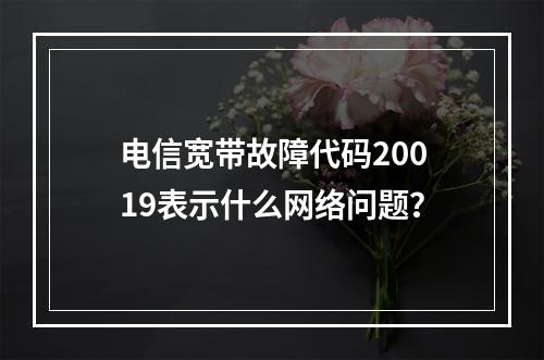 电信宽带故障代码20019表示什么网络问题？