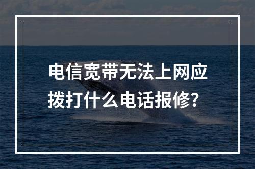 电信宽带无法上网应拨打什么电话报修？