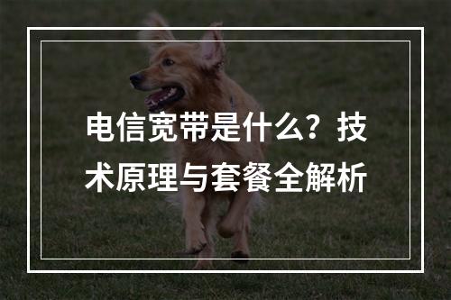 电信宽带是什么？技术原理与套餐全解析