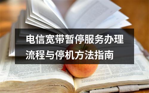 电信宽带暂停服务办理流程与停机方法指南