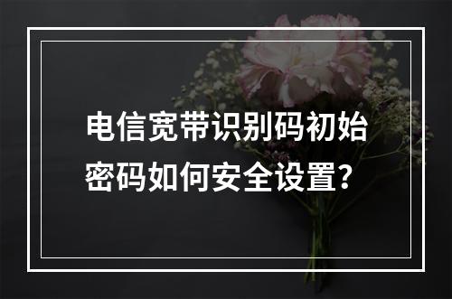 电信宽带识别码初始密码如何安全设置？