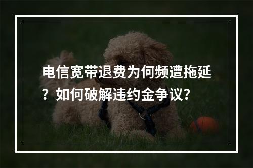 电信宽带退费为何频遭拖延？如何破解违约金争议？