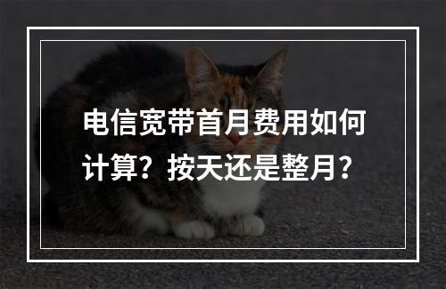 电信宽带首月费用如何计算？按天还是整月？