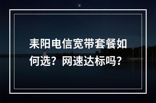 耒阳电信宽带套餐如何选？网速达标吗？