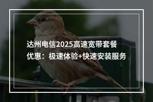 达州电信2025高速宽带套餐优惠：极速体验+快速安装服务