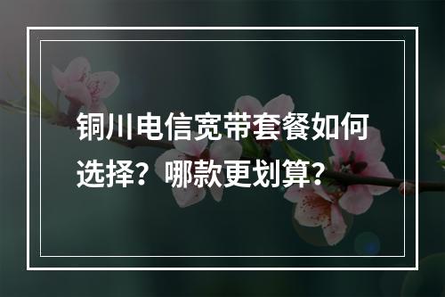 铜川电信宽带套餐如何选择？哪款更划算？
