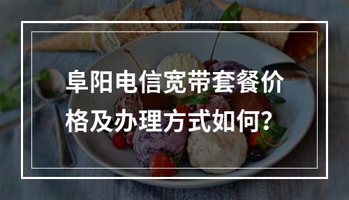 阜阳电信宽带套餐价格及办理方式如何？