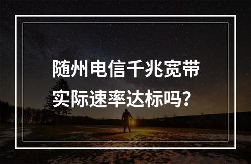 随州电信千兆宽带实际速率达标吗？